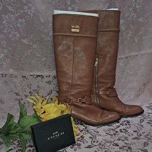 Coach Brown Leather Knee-High Boots